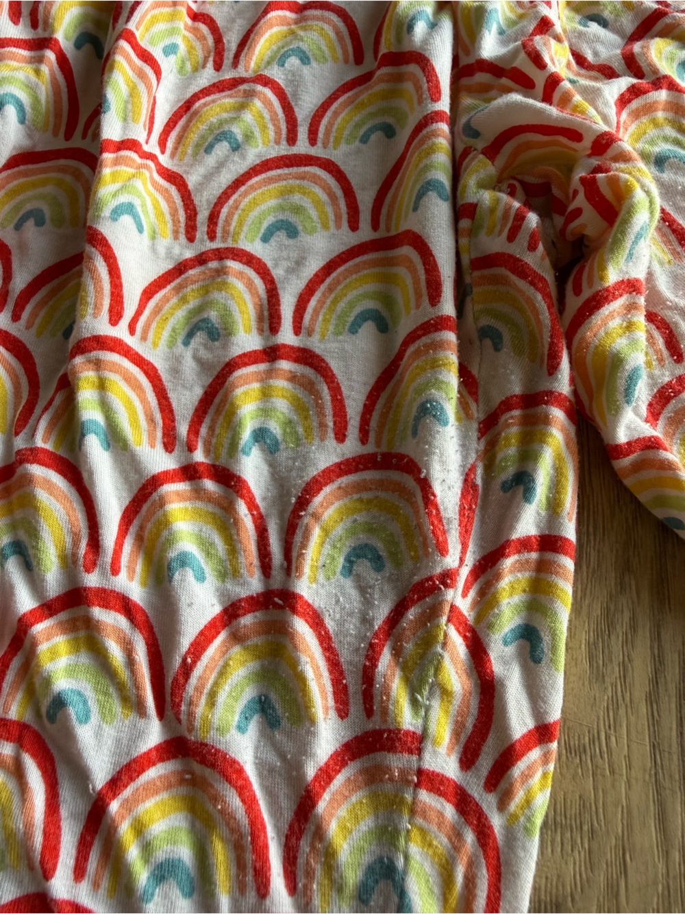 LITTLE SLEEPIES Primary Rainbow Print Short Sleeve Pajama Top & Bottom - Picture 9 of 10